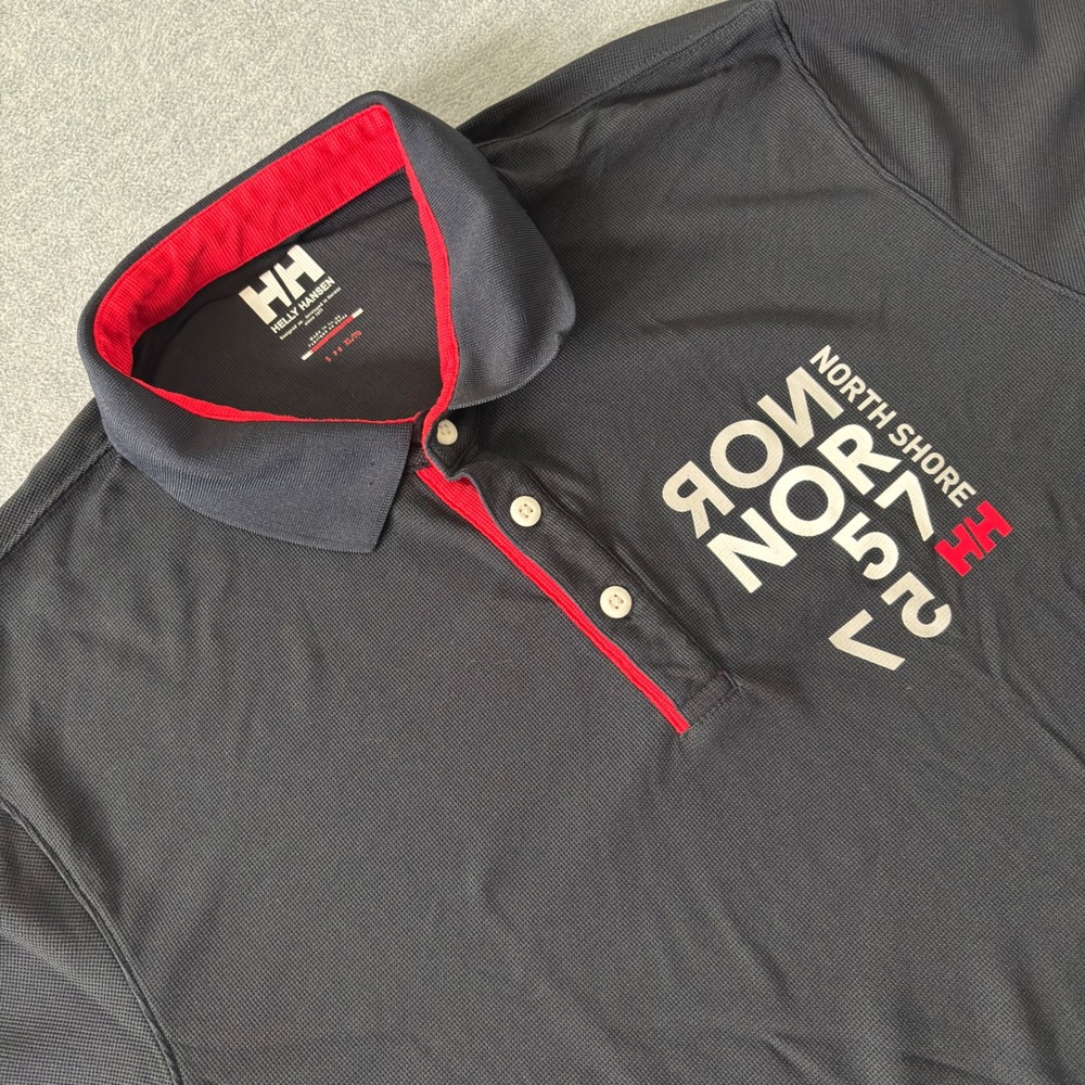 Helly Hansen Hydropower Polo Shirt Men XL Black North Shore 57 Speed Performance